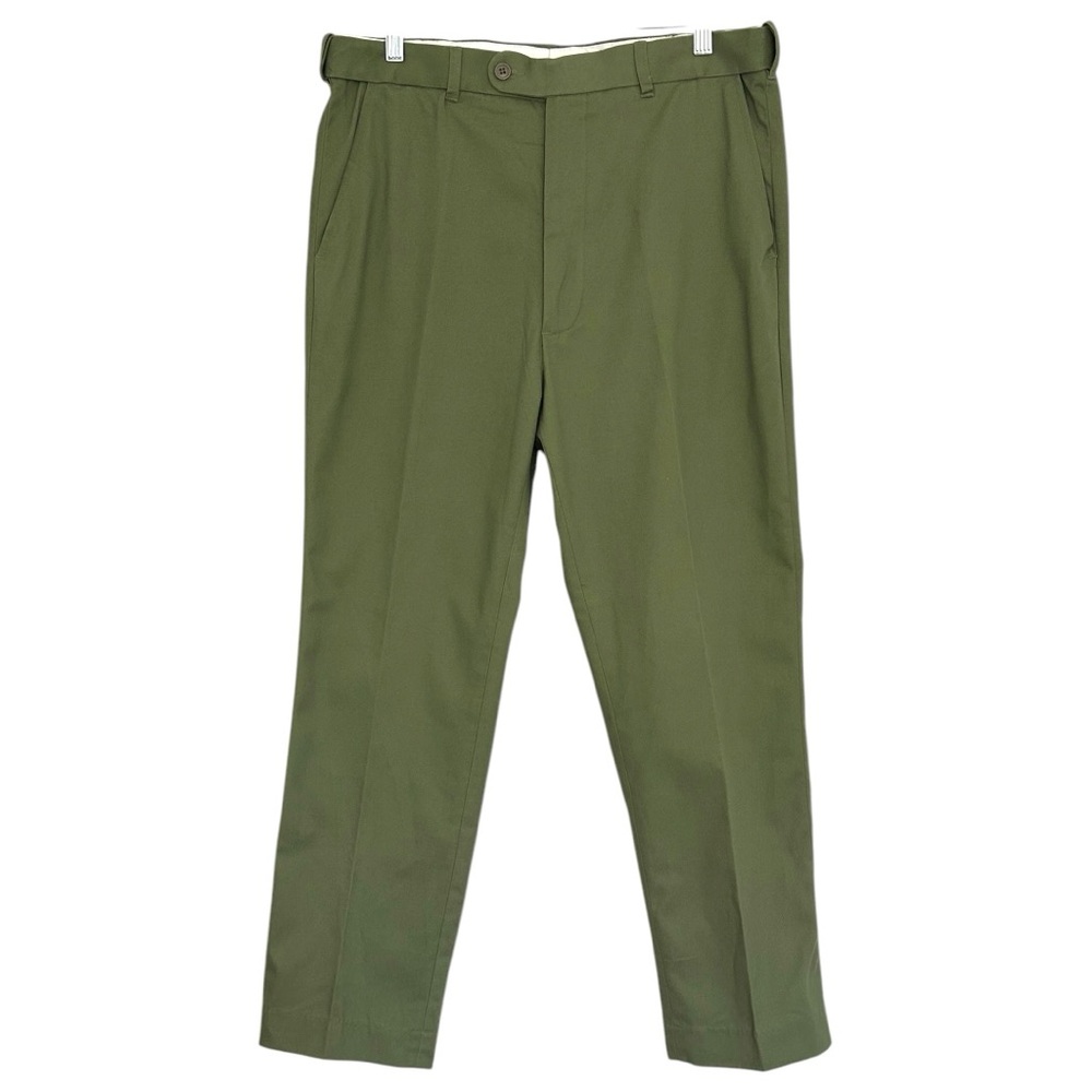 Peter Christian Men's Olive Green Flat Front Chino Dress Pants Sz‎ 34/28